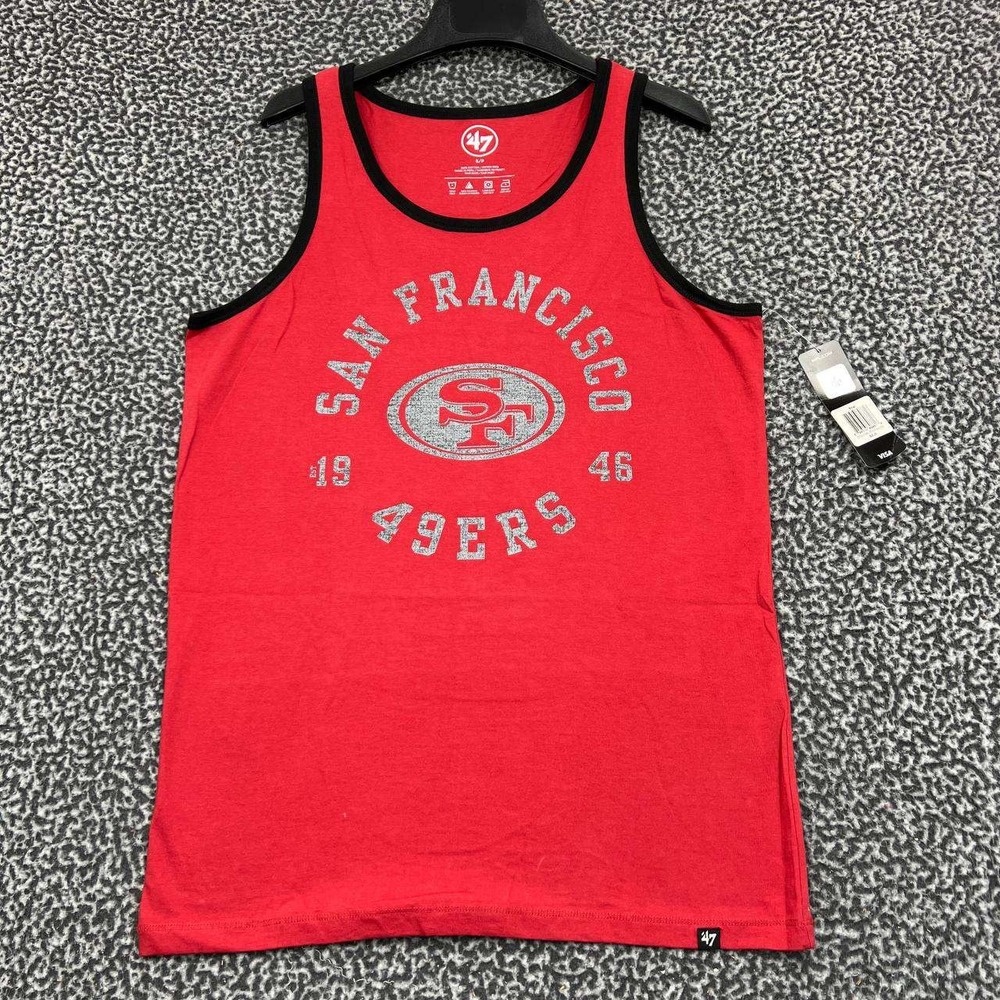 San Francisco 49ers Shirt Men Small Red 47 Brand Sleeveless‎ Crew Neck New S